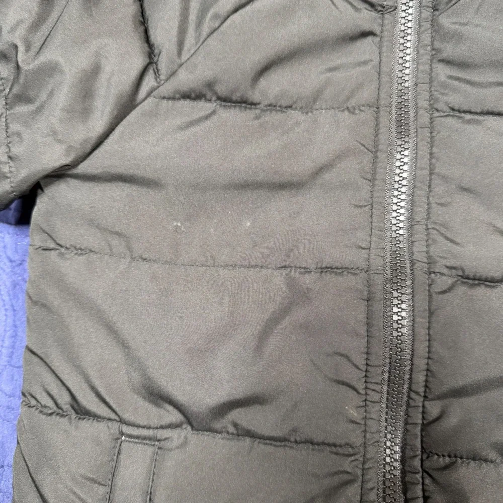 Old Navy Toddler 3T Reversible Puffer Jacket Black Sherpa Fleece Hooded Coat